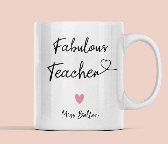 Personalised Fabulous Teacher Mug, Teacher Thank you Gift