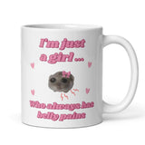 Funny I'm Just a Girl With Belly Pain Mug, Sad Hamster Joke Secret Santa IBS her, Christmas For Girlfriend, Gluten Free Intolerance