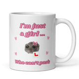 Funny I'm Just a Girl Who Can't Park Mug, Sad Hamster Joke Secret Santa Can't Park Her, Christmas For Girlfriend Driving