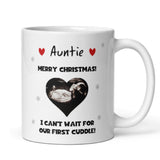 Personalised Christmas Auntie Baby Scan Photo Mug, Auntie to be Christmas Gift