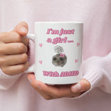 Funny I'm Just a Girl With ADHD Mug, Sad Hamster Joke Secret Santa ADHD Her, Christmas For Girlfriend ADHD