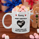 Personalised Christmas Nanny Baby Scan Photo Mug, Nanny to be Christmas Gift