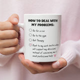 How I Deal With My Problems Work Bestie Mug, Work Bestie Secret Santa, Funny Leaving Gift