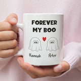 Personalised Forever My Boo Ghost Mug, Halloween Boo Box Girlfriend Mug, Funny Anniversary Gift