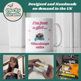 Funny I'm Just a Girl Who Always Cries Mug, Sad Hamster Joke Secret Santa Crying Her, Christmas For Girlfriend ADHD Crier