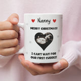 Personalised Christmas Nanny Baby Scan Photo Mug, Nanny to be Christmas Gift