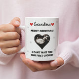 Personalised Christmas Grandma Baby Scan Photo Mug, Grandma to be Christmas Gift