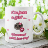 Funny I'm Just a Girl Obsessed With Her Dog Mug, Sad Hamster Joke Secret Santa Dog Mum Her, Christmas For Girlfriend