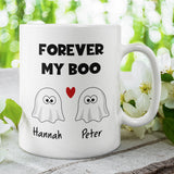 Personalised Forever My Boo Ghost Mug, Halloween Boo Box Girlfriend Mug, Funny Anniversary Gift