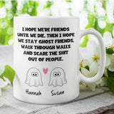 Personalised Funny Ghost Friends Mug, Halloween Boo Box Bestie Mug, Funny Best Friends Gift