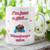 Funny I'm Just a Girl Who Always Cries Mug, Sad Hamster Joke Secret Santa Crying Her, Christmas For Girlfriend ADHD Crier