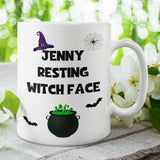 Personalised Resting Witch Face Mug, Halloween Boo Box Girlfriend Cup, Witch Spooky Gift, Resting Bitch Face