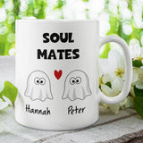 Personalised Soul Mates Ghost Mug, Halloween Boo Box Boyfriend Mug, Funny Anniversary Gift