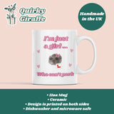 Funny I'm Just a Girl Who Can't Park Mug, Sad Hamster Joke Secret Santa Can't Park Her, Christmas For Girlfriend Driving