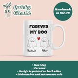 Personalised Forever My Boo Ghost Mug, Halloween Boo Box Girlfriend Mug, Funny Anniversary Gift