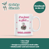 Funny I'm Just a Girl With ADHD Mug, Sad Hamster Joke Secret Santa ADHD Her, Christmas For Girlfriend ADHD