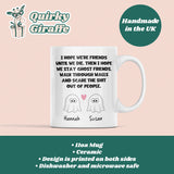 Personalised Funny Ghost Friends Mug, Halloween Boo Box Bestie Mug, Funny Best Friends Gift