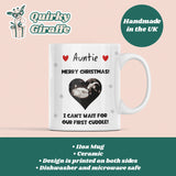 Personalised Christmas Auntie Baby Scan Photo Mug, Auntie to be Christmas Gift