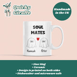 Personalised Soul Mates Ghost Mug, Halloween Boo Box Boyfriend Mug, Funny Anniversary Gift