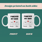 Personalised Forever My Boo Ghost Mug, Halloween Boo Box Girlfriend Mug, Funny Anniversary Gift