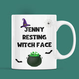 Personalised Resting Witch Face Mug, Halloween Boo Box Girlfriend Cup, Witch Spooky Gift, Resting Bitch Face