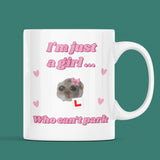 Funny I'm Just a Girl Who Can't Park Mug, Sad Hamster Joke Secret Santa Can't Park Her, Christmas For Girlfriend Driving