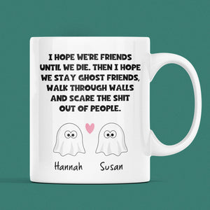 Personalised Funny Ghost Friends Mug, Halloween Boo Box Bestie Mug, Funny Best Friends Gift