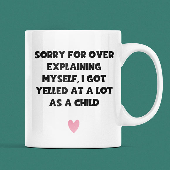 Yelled At As A Child Funny Mug, Family Secret Santa, Joke Christmas Gift