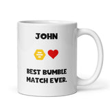 Personalised Best Bumble Match Ever Mug, Girlfriend / Wife Gift, Joke Boyfriend / Husband Gift, Valentines Gift, Anniversary Gift