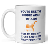 Funny Aldi Full Of Shit Joke Mug, Birthday Joke, Anniversary Gift, Secret Santa, Valentines Gift