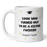 CQ Personalised Clever Fucker Graduation Mug, Funny Graduation Gift