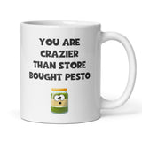 Crazier Than Store Bought Pesto Funny Mug - Susie Stitch Tiktok Trend, Secret Santa For Her, Birthday Gift