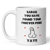 Personalised Funny Forever Penis Mug, Engagement Gift For Her, Woman Wedding Marriage Gift