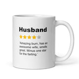 Husband Review Mug, Funny Husband Birthday, Husband Valentines Gift, Anniversary Husband Gift