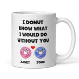 Personalised Donut What I'd Do Without You Mug, Spooning Gift Boyfriend / Husband / Girlfriend / Wife Gift, Valentines Gift, Anniversary Gift