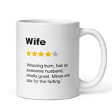 Wife Review Mug, Funny Wife Birthday, Wife Valentines Gift, Anniversary Wife Gift