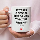 Special Man To Put Up With Me Mug, Funny Boyfriend Birthday, Husband Valentines Gift, Anniversary Gift