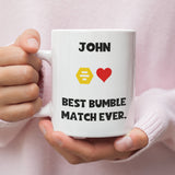 Personalised Best Bumble Match Ever Mug, Girlfriend / Wife Gift, Joke Boyfriend / Husband Gift, Valentines Gift, Anniversary Gift