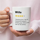 Wife Review Mug, Funny Wife Birthday, Wife Valentines Gift, Anniversary Wife Gift