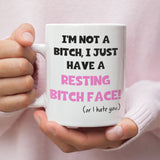 Resting Bitch Face Funny Mug - Secret Santa For Her, Birthday Gift