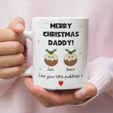 Personalised Merry Christmas Daddy Love Little Puddings Mug, Christmas For Daddy From Kids