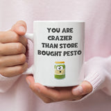 Crazier Than Store Bought Pesto Funny Mug - Susie Stitch Tiktok Trend, Secret Santa For Her, Birthday Gift