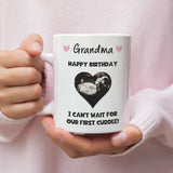 Personalised Happy Birthday Grandma Baby Scan Photo Mug, Grandma to be Birthday Gift