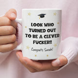 CQ Personalised Clever Fucker Graduation Mug, Funny Graduation Gift