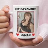 Personalised Photo My Favourite Human Funny Mug, Funny Girlfriend Valentines Gift, Boyfriend Anniversary Cup