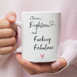 Personalised 18 Fucking Fabulous Mug, 18th Birthday Gift