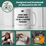 CQ Personalised Clever Fucker Graduation Mug, Funny Graduation Gift