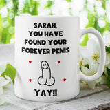 Personalised Funny Forever Penis Mug, Engagement Gift For Her, Woman Wedding Marriage Gift