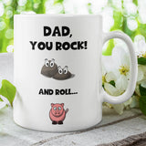 Dad Rock And Roll Mug, Dad Birthday Gift, Father's Day Dad, Fat Dad