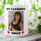 Personalised Photo My Favourite Human Funny Mug, Funny Girlfriend Valentines Gift, Boyfriend Anniversary Cup